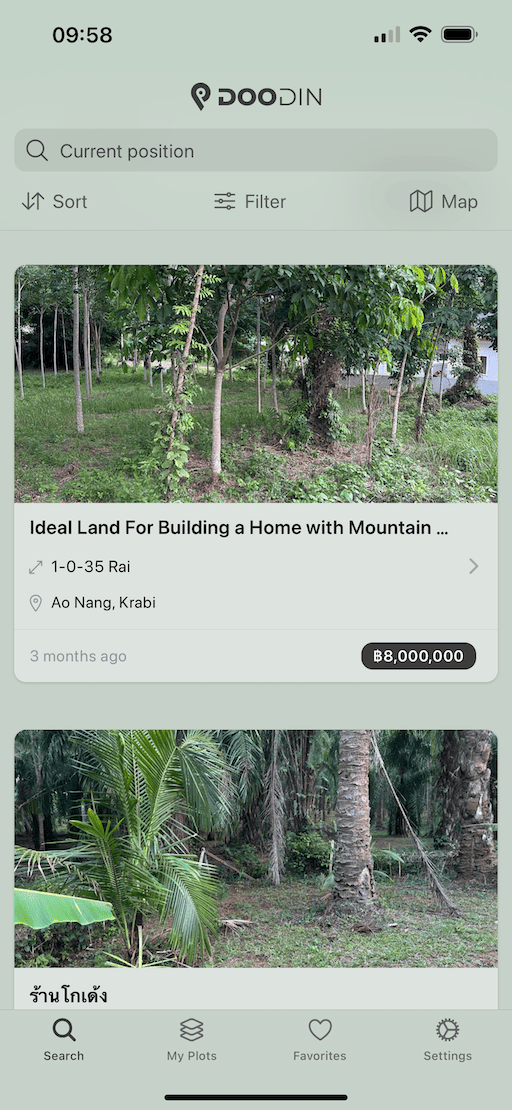 Guide to searching land listings in DOODIN App Searching land listings in DOODIN App